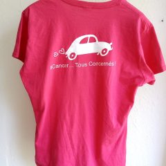Tee-shirt rose col V