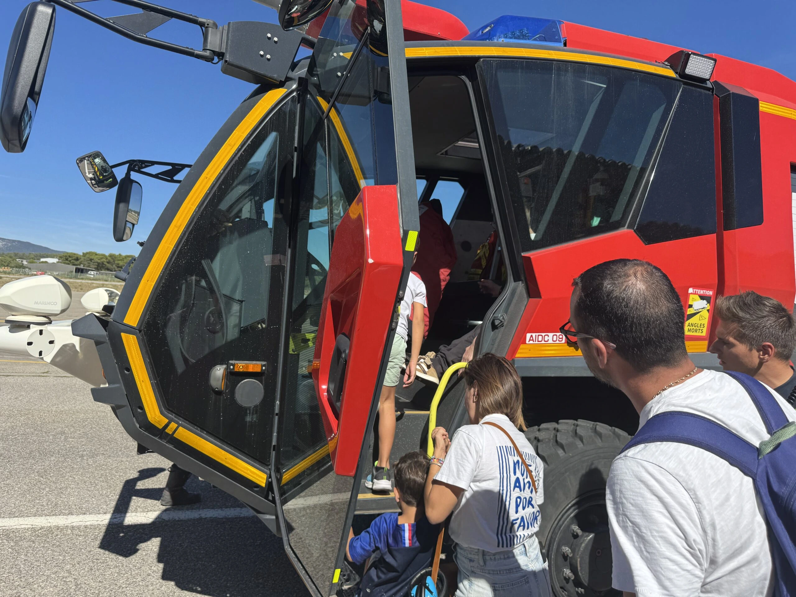 À bord du camion de pompiers
